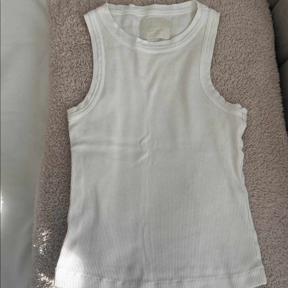 COH White Ribbed Tank Top